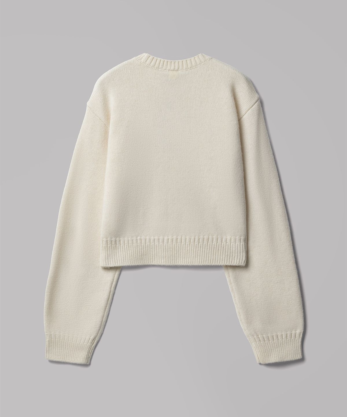 디키즈(DICKIES) 엠보스드 로고 풀오버 크롭 니트 Cream