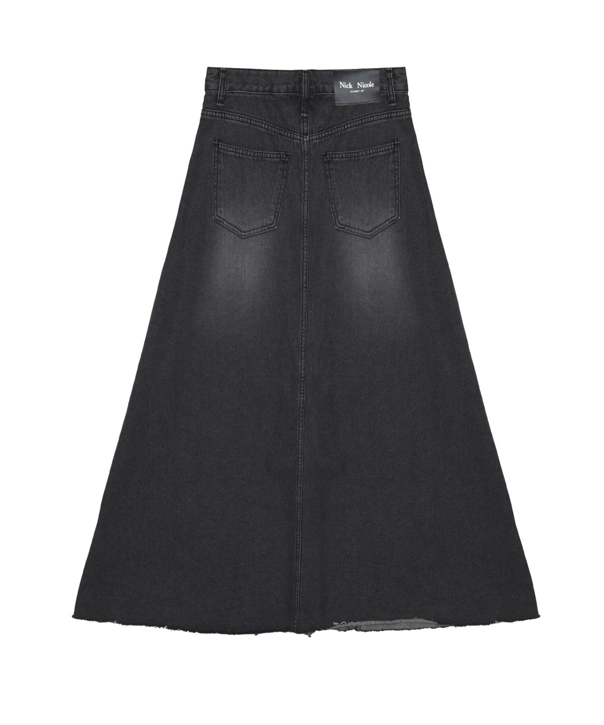 닉앤니콜(NICK&NICOLE) MAXI WASHING DENIM SKIRT_BLACK