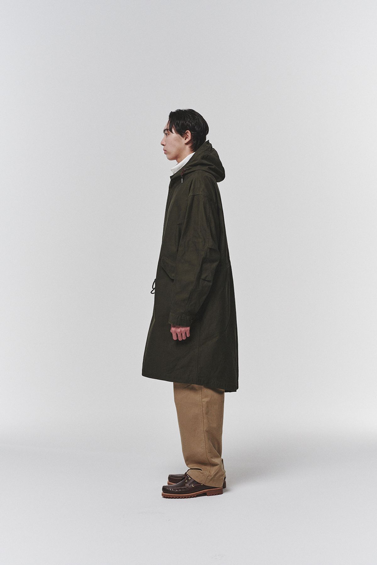 히즈핸더(HISHANDER) BACKSATIN M-51 FISHTAIL PARKA [Military Olive]