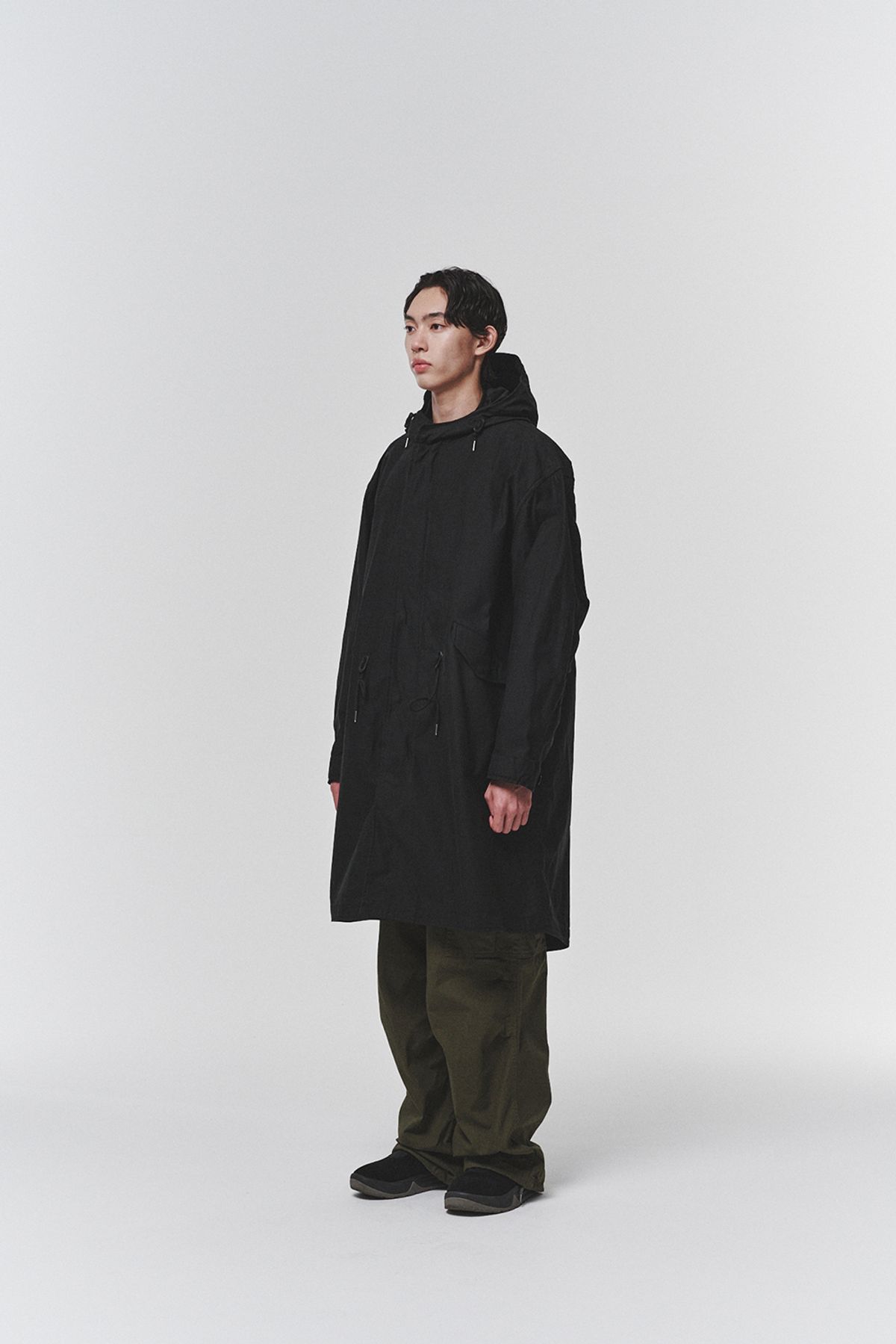 히즈핸더(HISHANDER) BACKSATIN M-51 FISHTAIL PARKA [Black]