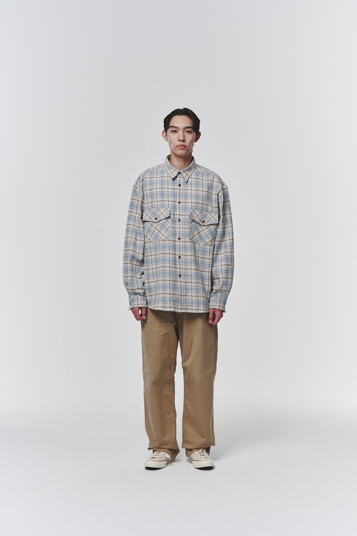 히즈핸더(HISHANDER) [O.F.C] OFFICER WIDE CHINO PANTS [Beige]