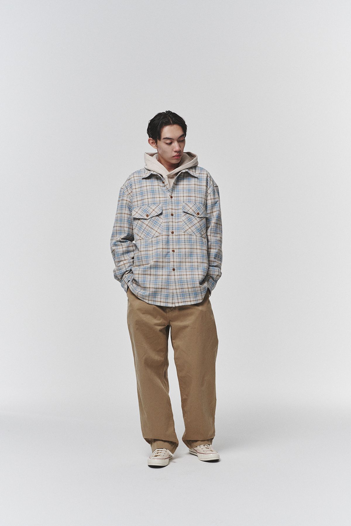 히즈핸더(HISHANDER) [O.F.C] OFFICER WIDE CHINO PANTS [Beige]