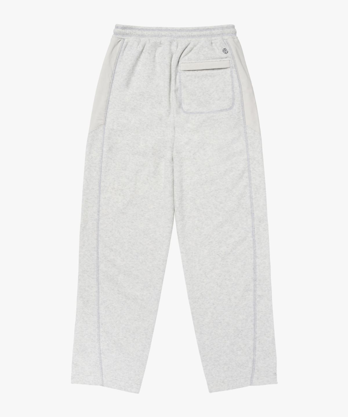 골스튜디오(GOALSTUDIO) WOVEN PATCH TERRY FLEECE QUARTER ZIP-UP-MELANGE GREY