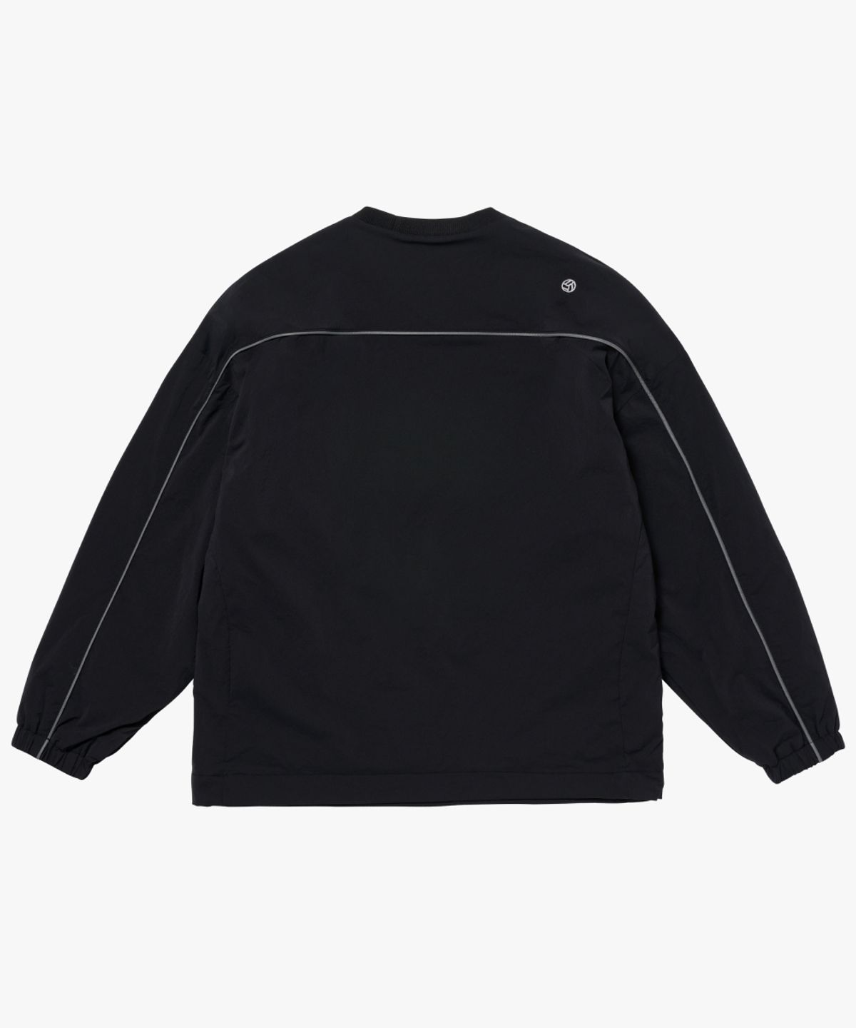 골스튜디오(GOALSTUDIO) WOVEN PATCH TERRY FLEECE QUARTER ZIP-UP-BLACK