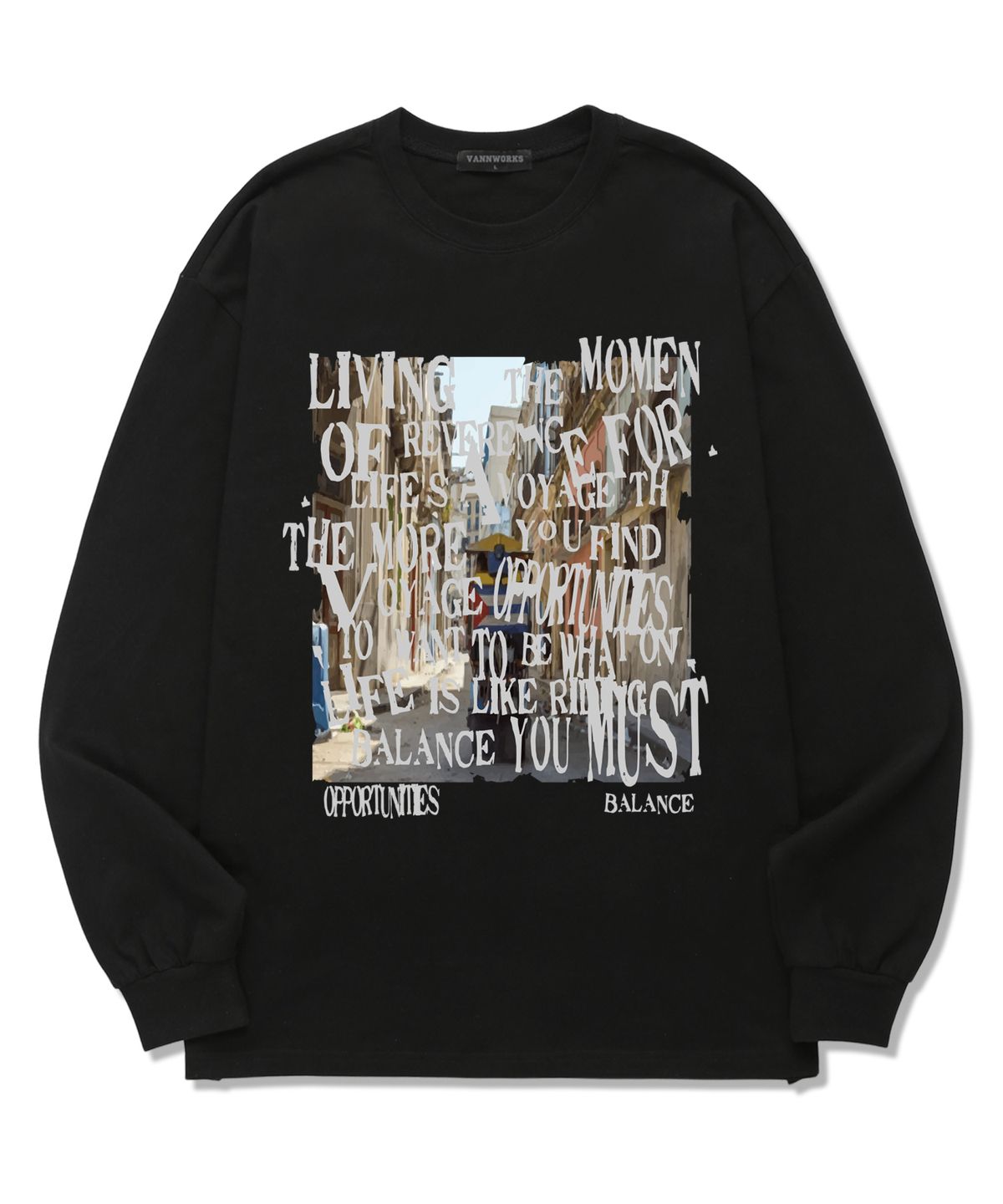 밴웍스(VANNWORKS) COLOR BALANCE TYPO 롱슬리브 (VLS0098) 화이트
