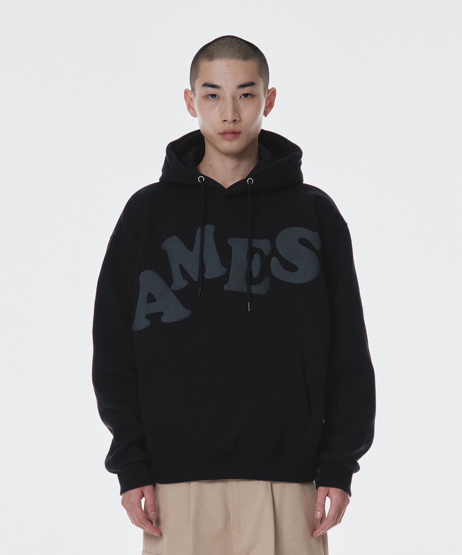 ★AMES-WORLDWIDE★LOGO TYPO GRAPHIC SWEATSHIRT BLACK★正規品 MUSINSA | AMES-WORLDWIDE BIG TYPO HOODIE BLACK