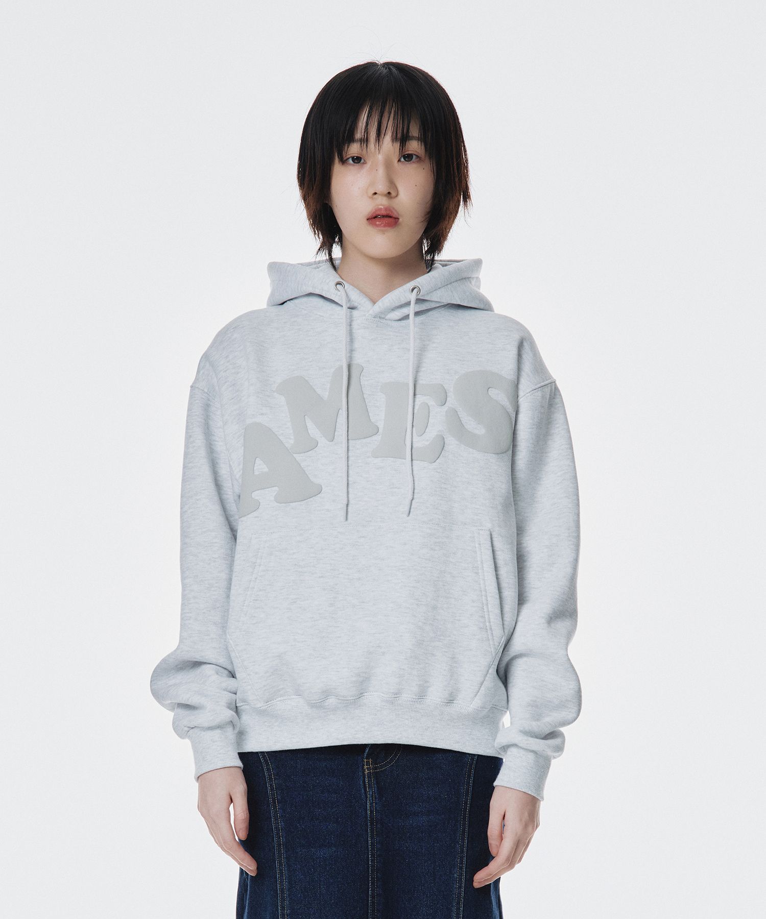 ★AMES-WORLDWIDE★LOGO TYPO GRAPHIC SWEATSHIRT GREY★正規品 MUSINSA | AMES-WORLDWIDE BIG TYPO HOODIE GREY