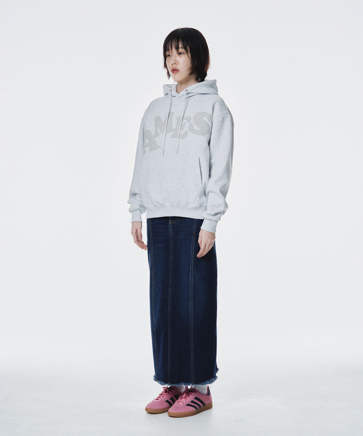 ★AMES-WORLDWIDE★BIG TYPO HOODIE GREY BLACK★正規品/送料込 MUSINSA公式 | AMES-WORLDWIDE BIG TYPO HOODIE GREY