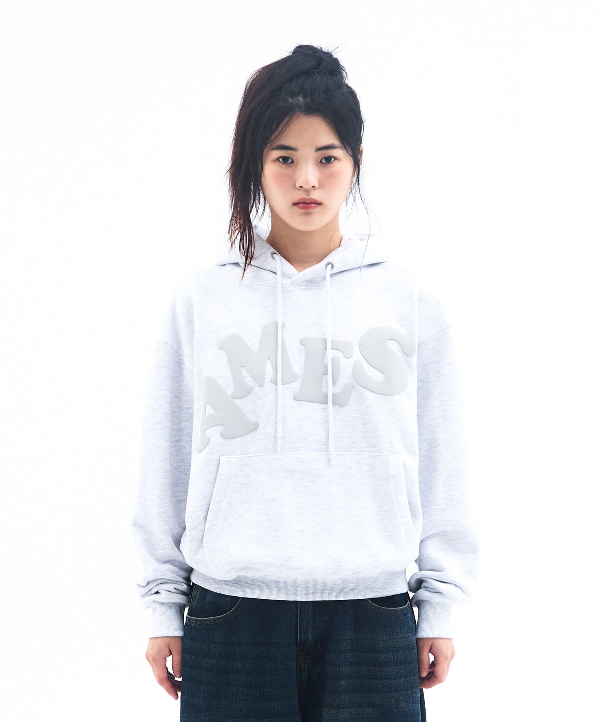 아메스 월드와이드(AMES-WORLDWIDE) BIG TYPO HOODIE GREY