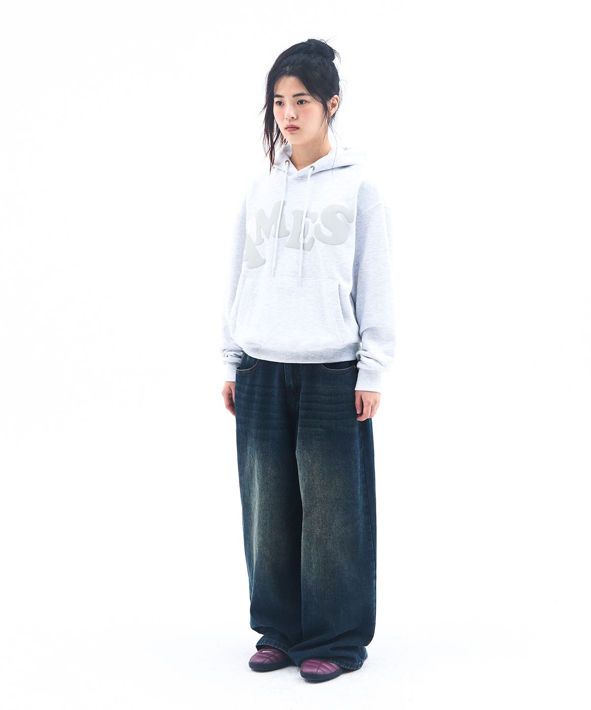 아메스 월드와이드(AMES-WORLDWIDE) BIG TYPO HOODIE GREY