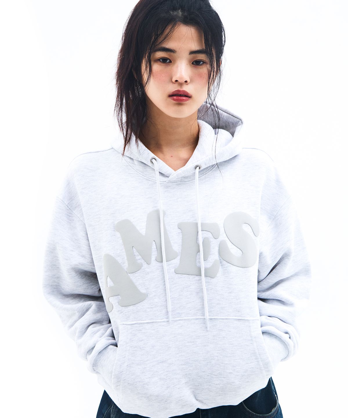 아메스 월드와이드(AMES-WORLDWIDE) BIG TYPO HOODIE GREY