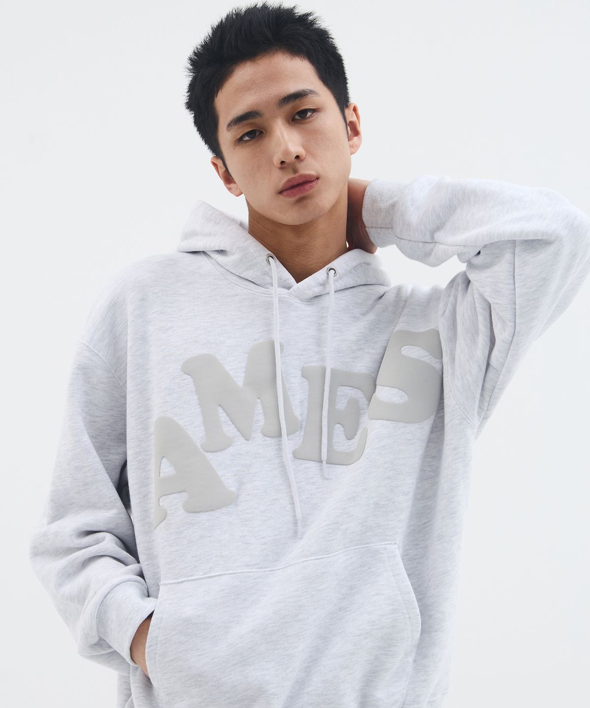 아메스 월드와이드(AMES-WORLDWIDE) BIG TYPO HOODIE GREY
