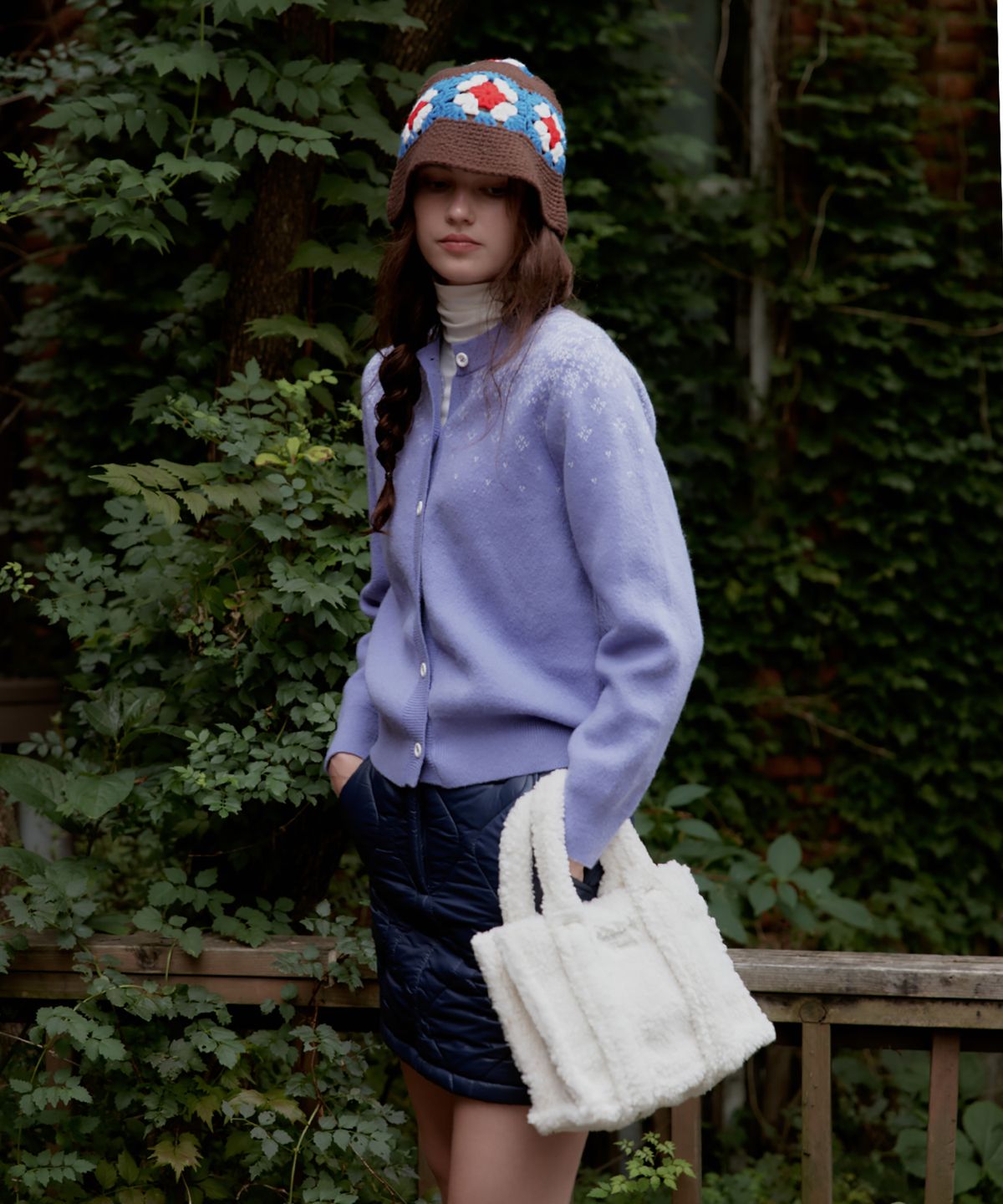 스튜디오앤파르크(STUDIO&PARC) Shearing Tote Bag_White