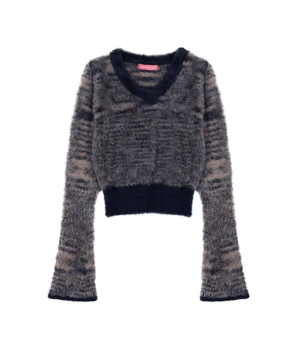 오디너리 홀리데이(ORDINARY HOLIDAY) WINGS BOKEH KNIT TOP [NAVY]