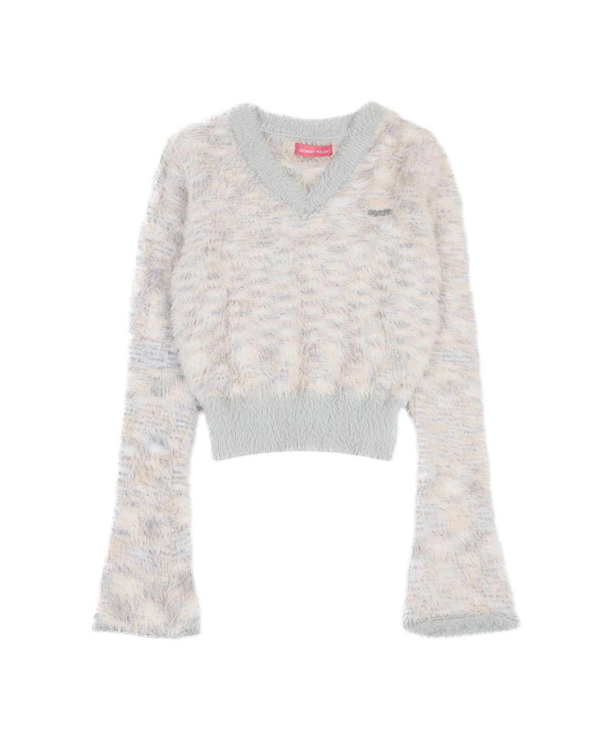 오디너리 홀리데이(ORDINARY HOLIDAY) WINGS BOKEH KNIT TOP [LIGHT GRAY]