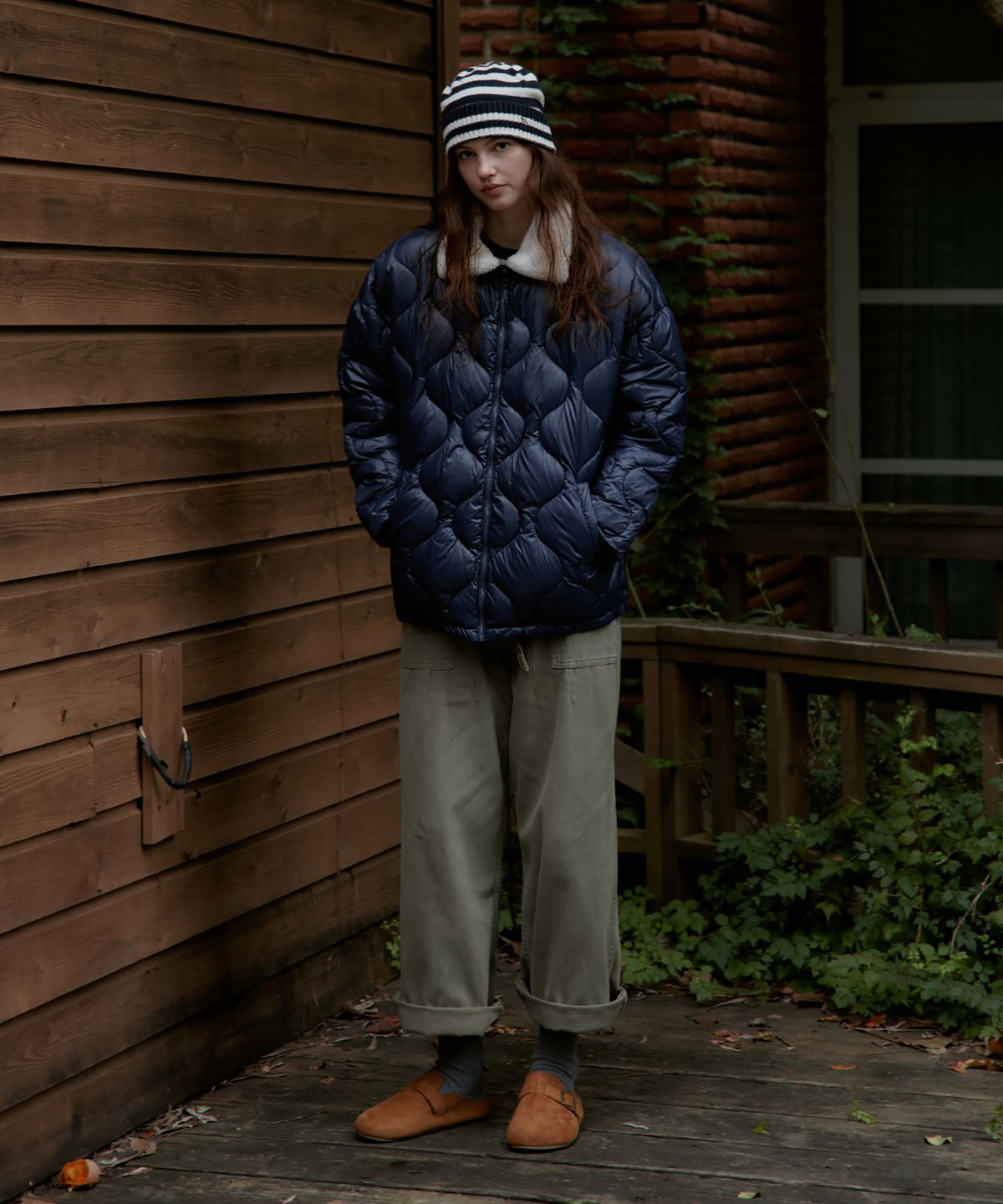 스튜디오앤파르크(STUDIO&PARC) Stripe Wool Beanie_Navy
