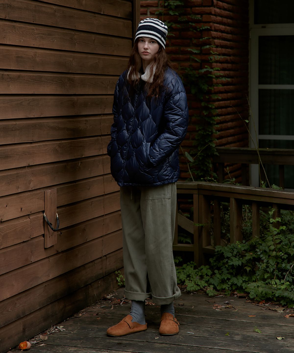 스튜디오앤파르크(STUDIO&PARC) Stripe Wool Beanie_Navy