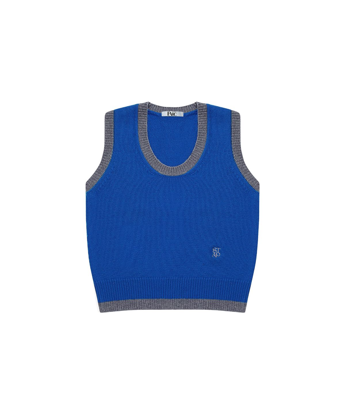 스튜디오앤파르크(STUDIO&PARC) Two Tone Knit Vest_Turkish blue