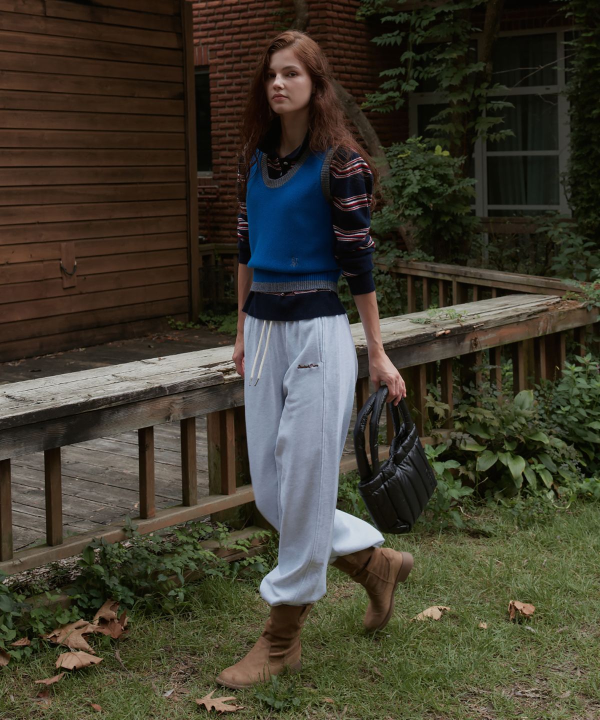 스튜디오앤파르크(STUDIO&PARC) Two Tone Knit Vest_Turkish blue