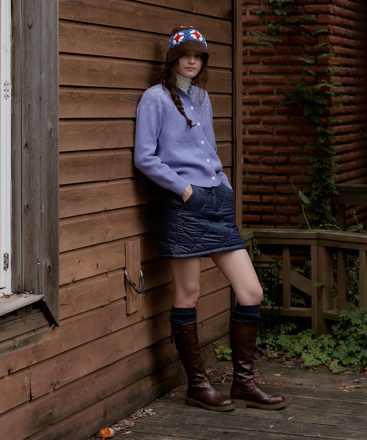 스튜디오앤파르크(STUDIO&PARC) Onion Quilting Padding Skirt_Navy