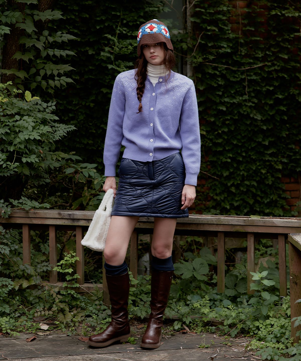 스튜디오앤파르크(STUDIO&PARC) Onion Quilting Padding Skirt_Navy