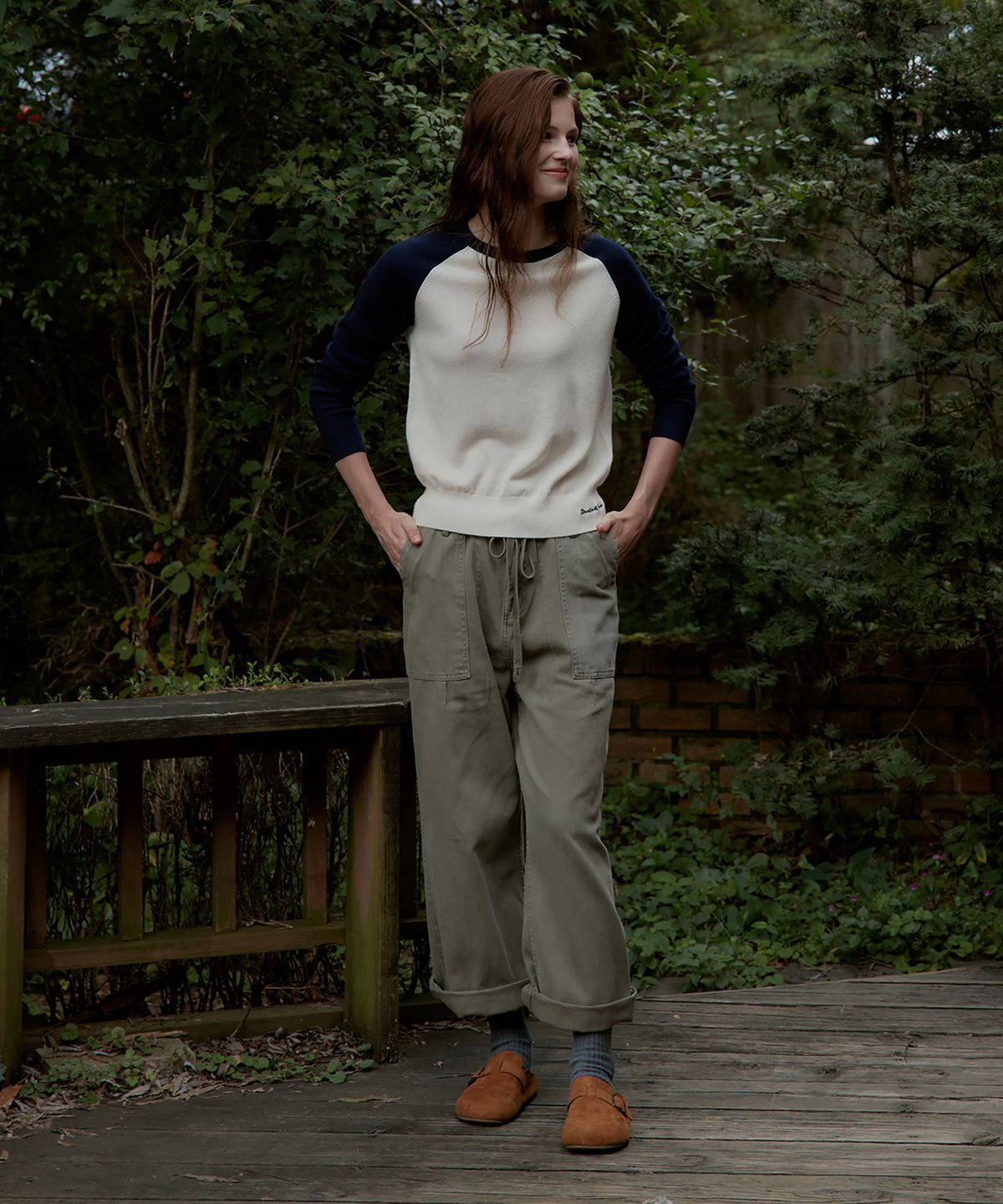 스튜디오앤파르크(STUDIO&PARC) Raglan Color Wool Knit_Navy
