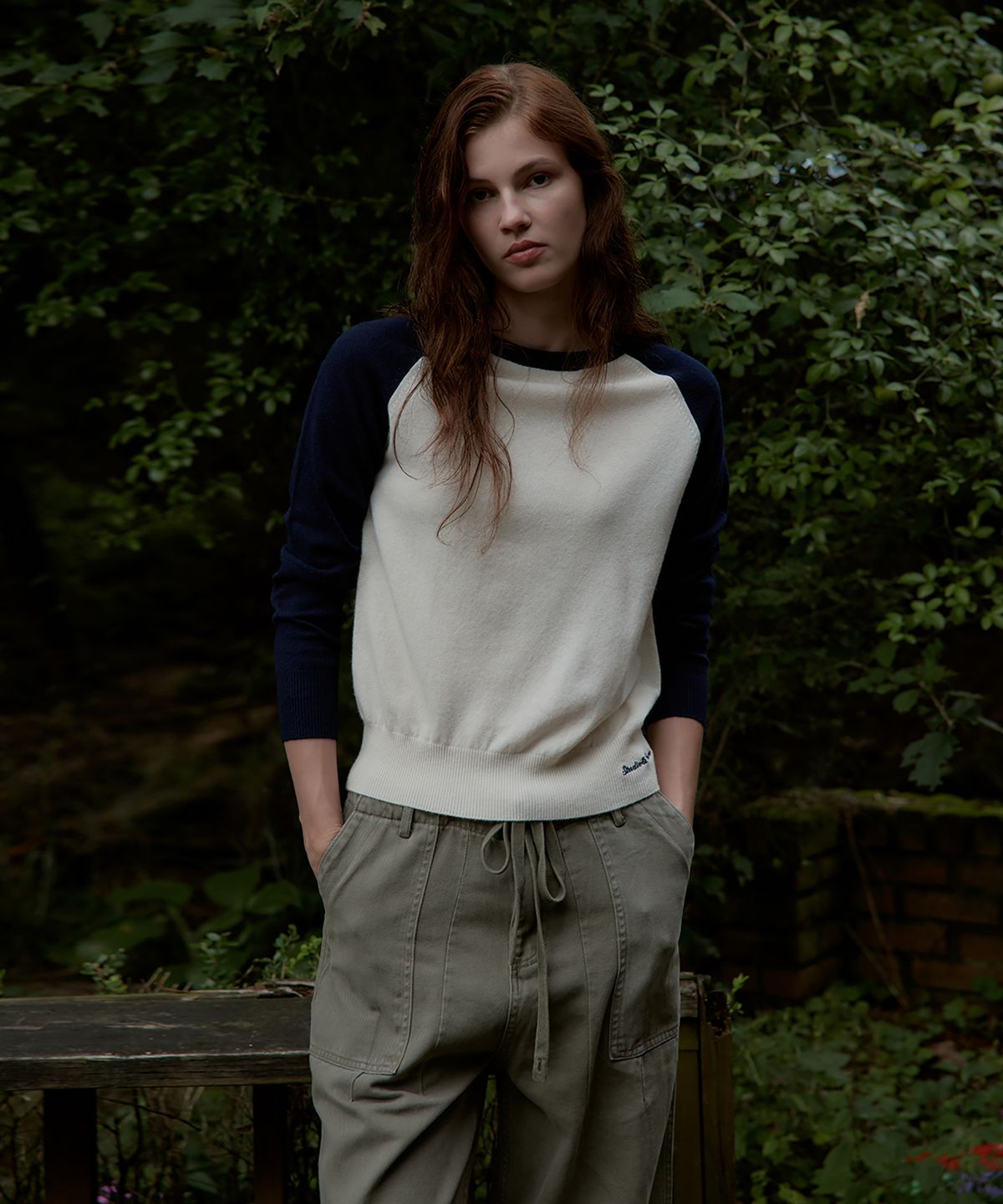 스튜디오앤파르크(STUDIO&PARC) Raglan Color Wool Knit_Navy