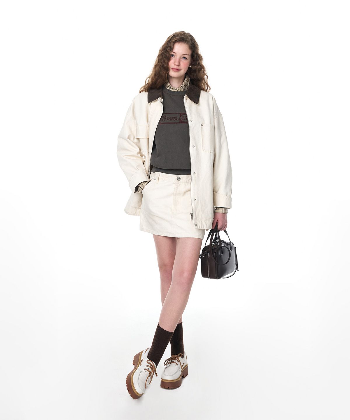 그로브(GROVE) RENDER WORK SKIRT (2COLOR)