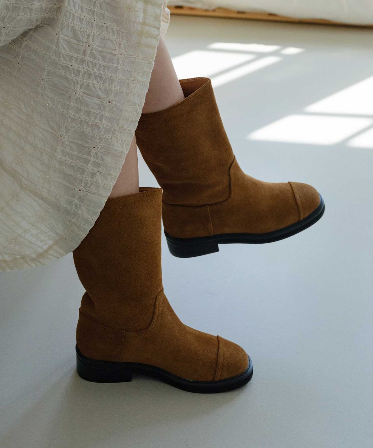 에펠클래식(EIFFELCLASSIC) Momo middle boots_ brown suede 모모 미들 부츠 4cm