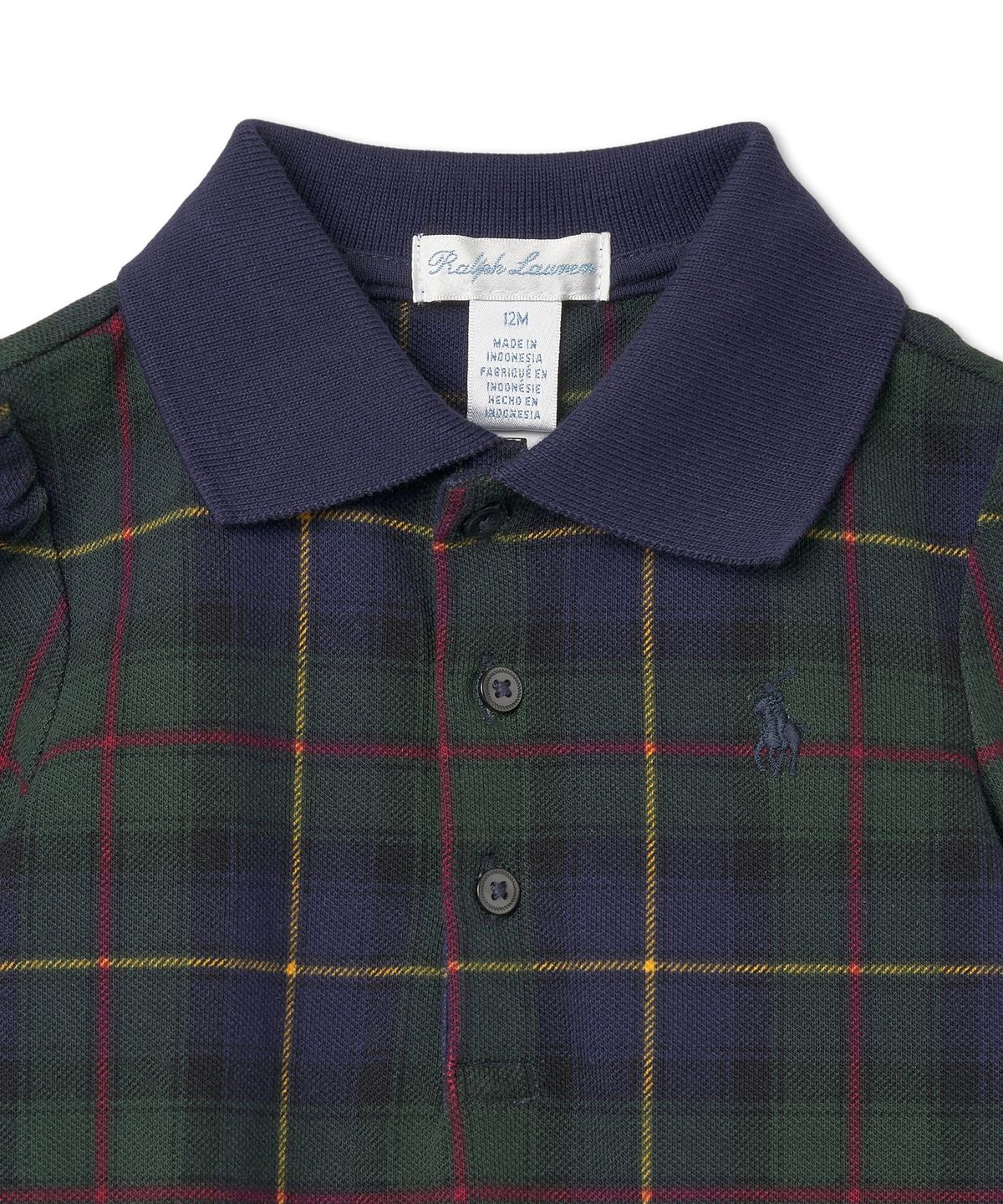 폴로 랄프 로렌 칠드런(POLO RALPH LAUREN CHILDREN) 플래드 스트레치 메시 폴로 드레스 앤 블루머-블랙