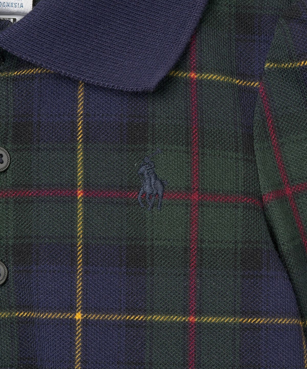 폴로 랄프 로렌 칠드런(POLO RALPH LAUREN CHILDREN) 플래드 스트레치 메시 폴로 드레스 앤 블루머-블랙