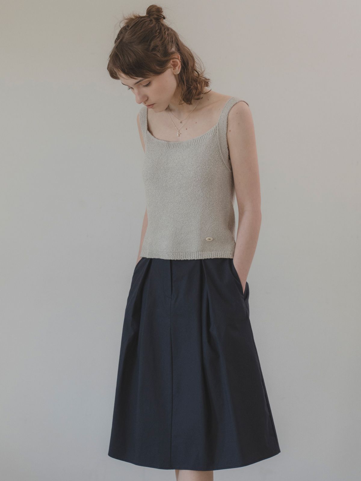 더미튼(THEMITTEN) Chocochip knit sleeveless (gray)