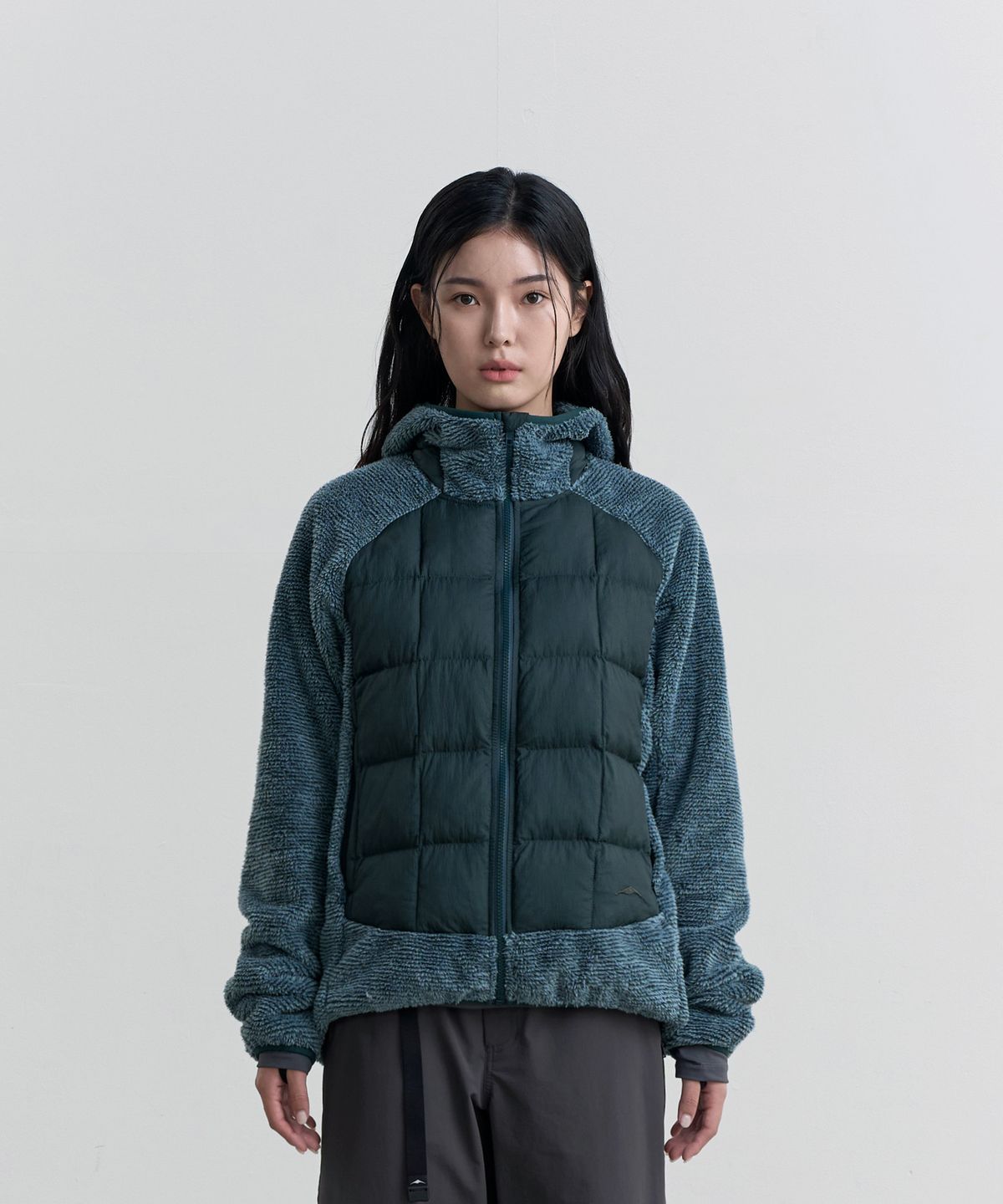 고요웨어(GOYOWEAR) 알로이 플리스 후디 자켓 (다크 그린)