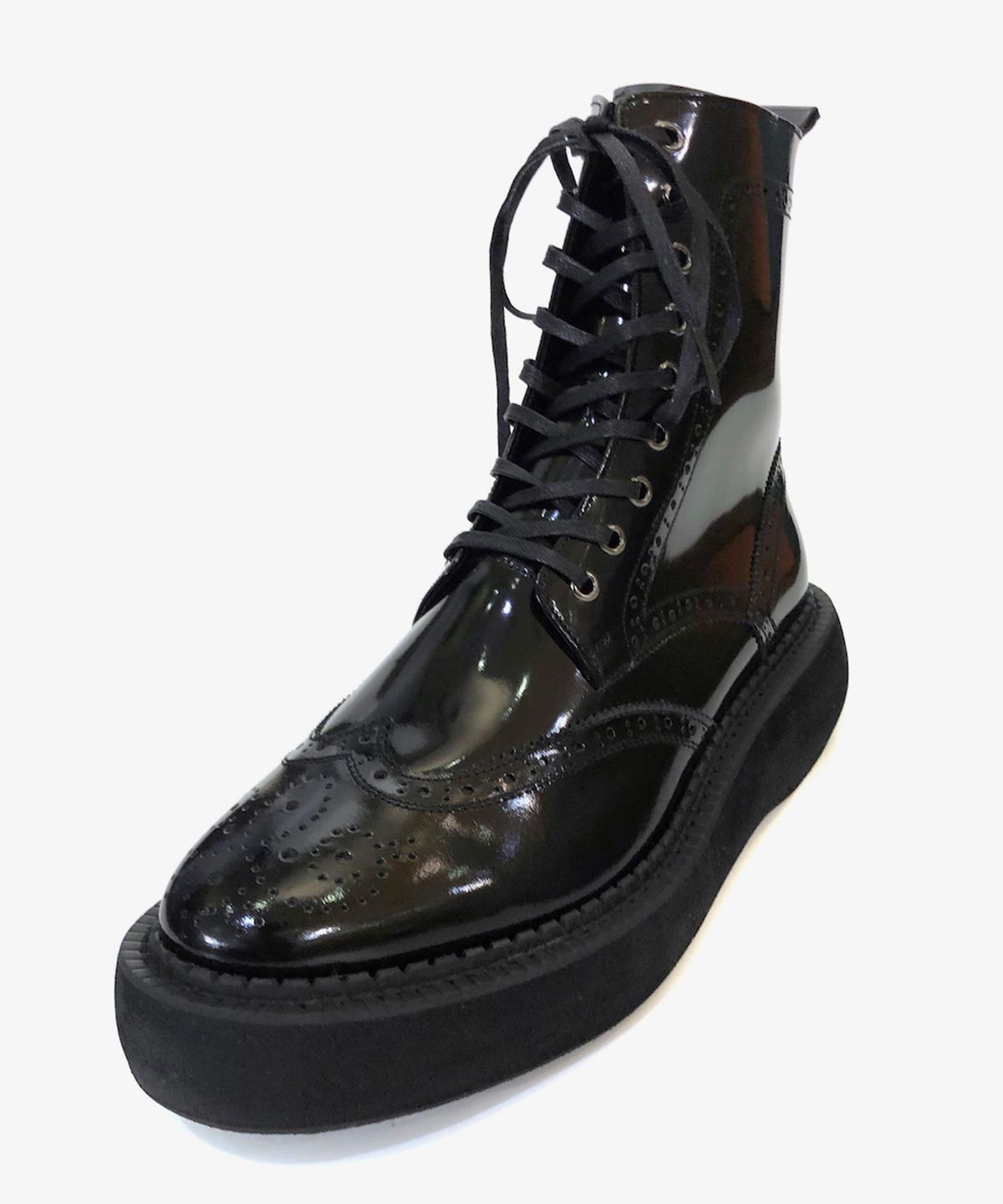 조앤슈(JOENSHOE) 매그넘 오버솔 윙팁 부츠 블랙