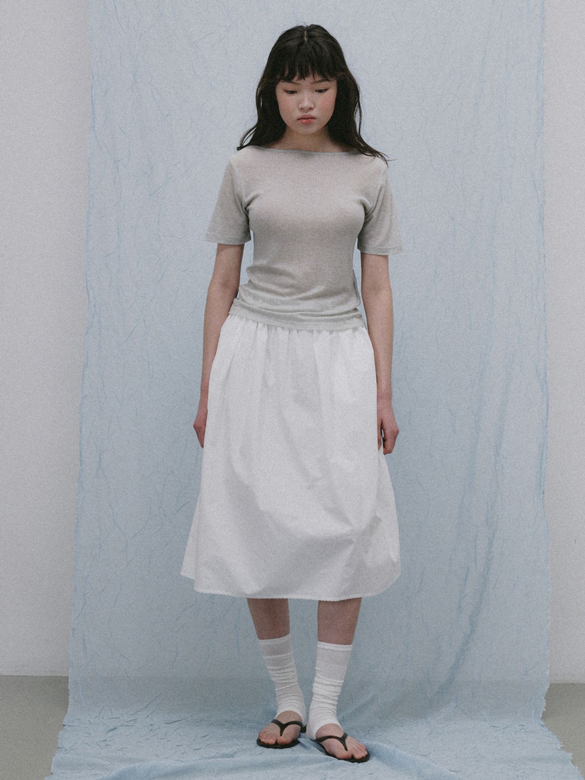 플라드주르(PLATDUJOUR) 셔링스커트 (아)