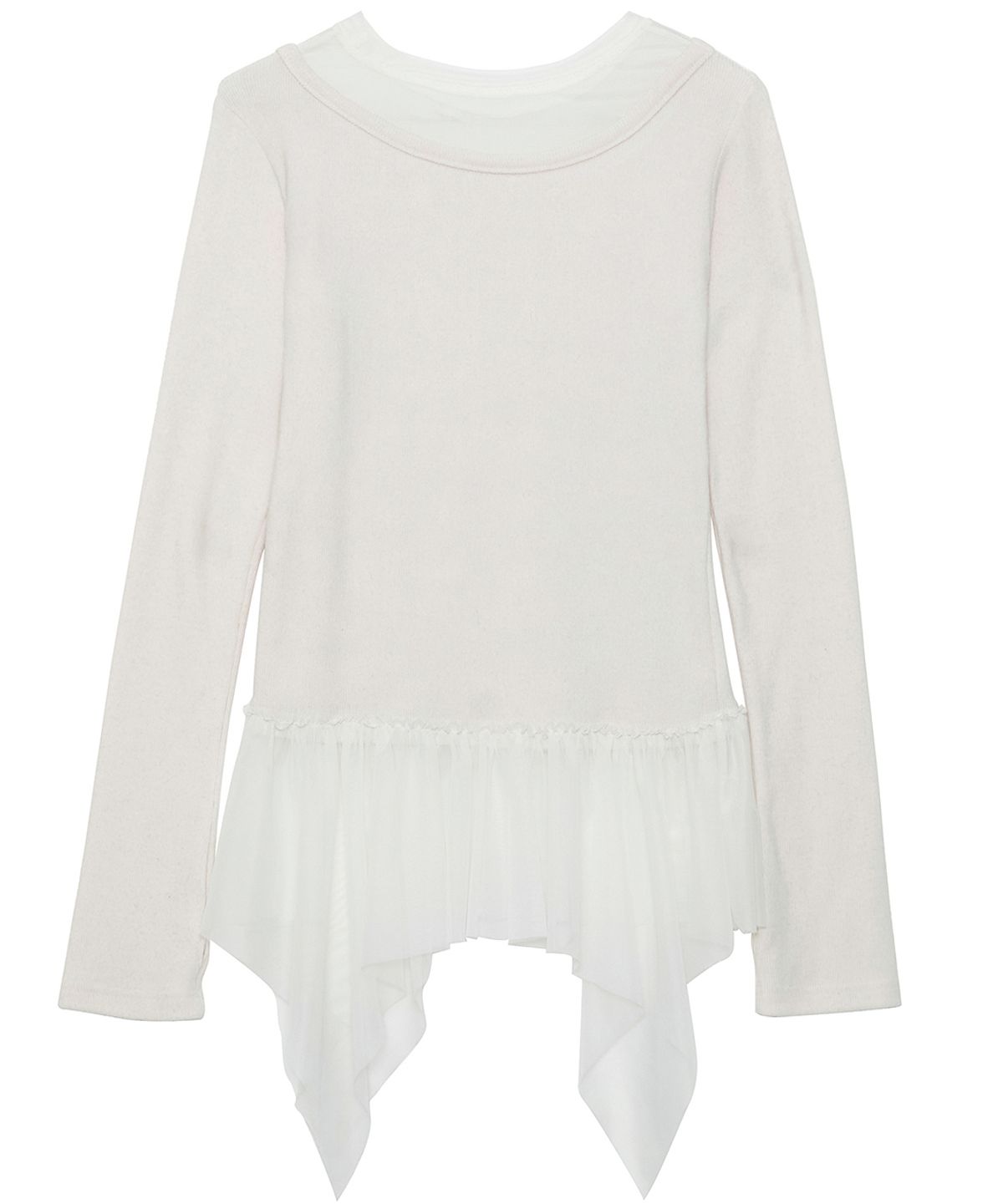 플레어업(FLAREUP) Layered Lace Frill Long Sleeve (FL-137_Cream)