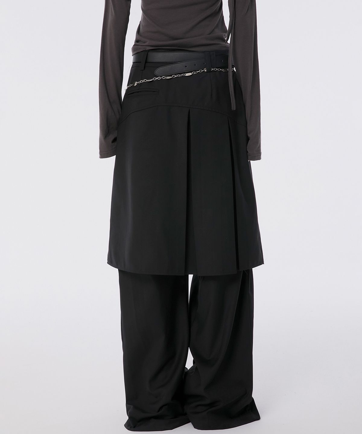 플레어업(FLAREUP) Pleats Midi Skirt (FL-243_Black)