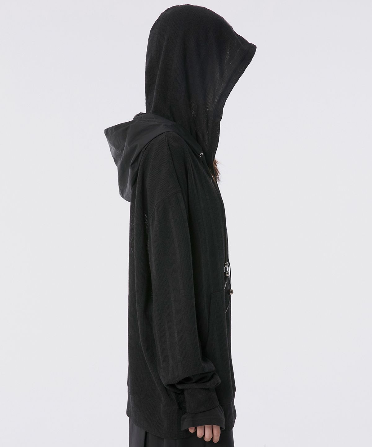 플레어업(FLAREUP) Oversized 2-Hooded Zip Up (FL-139_Black)