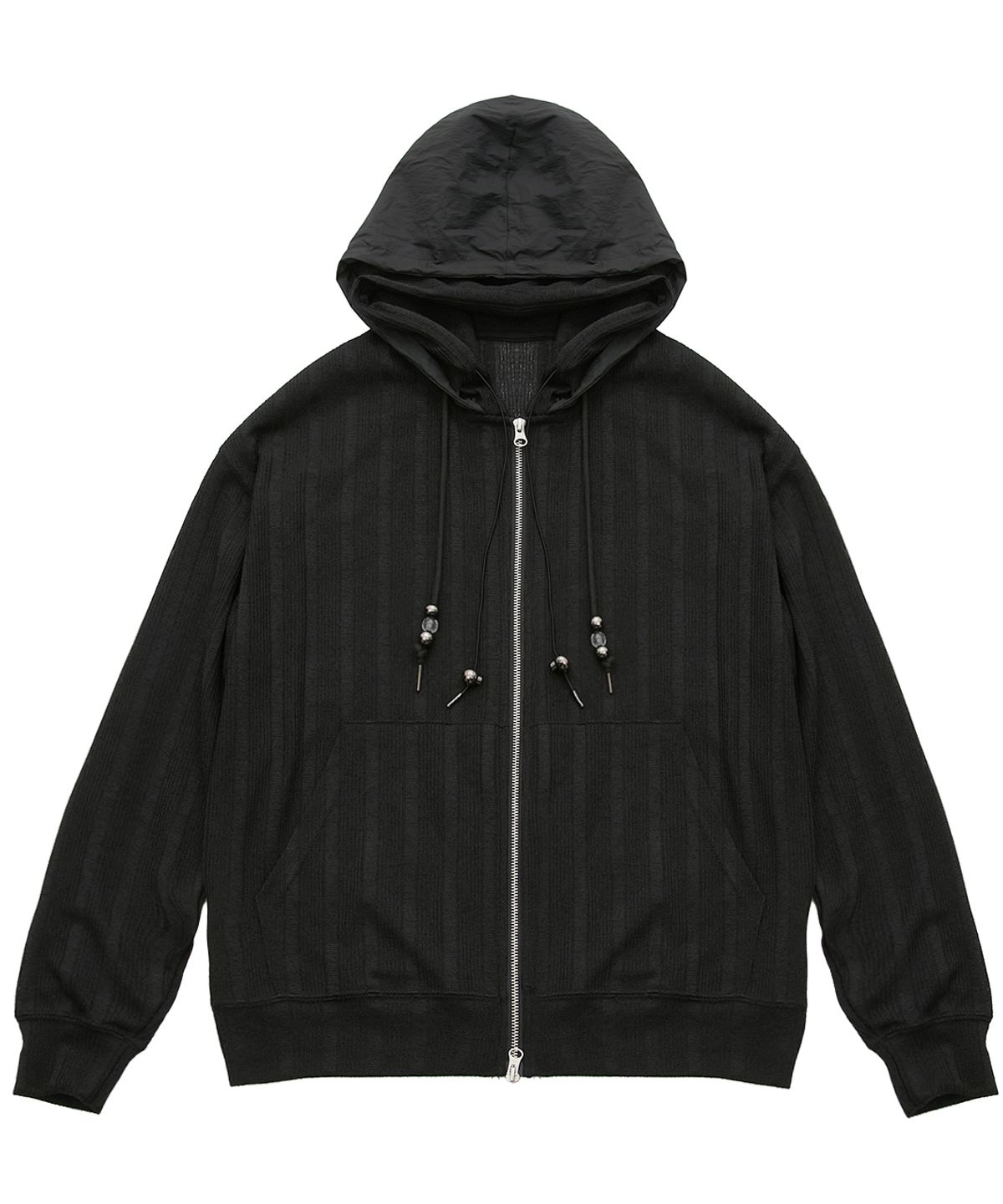 플레어업(FLAREUP) Oversized 2-Hooded Zip Up (FL-139_Black)