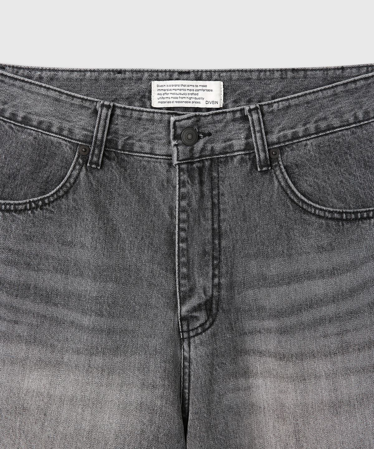 다이브인(DIVEIN) LOOSED WIDE DENIM PANTS (WASHED BLACK)