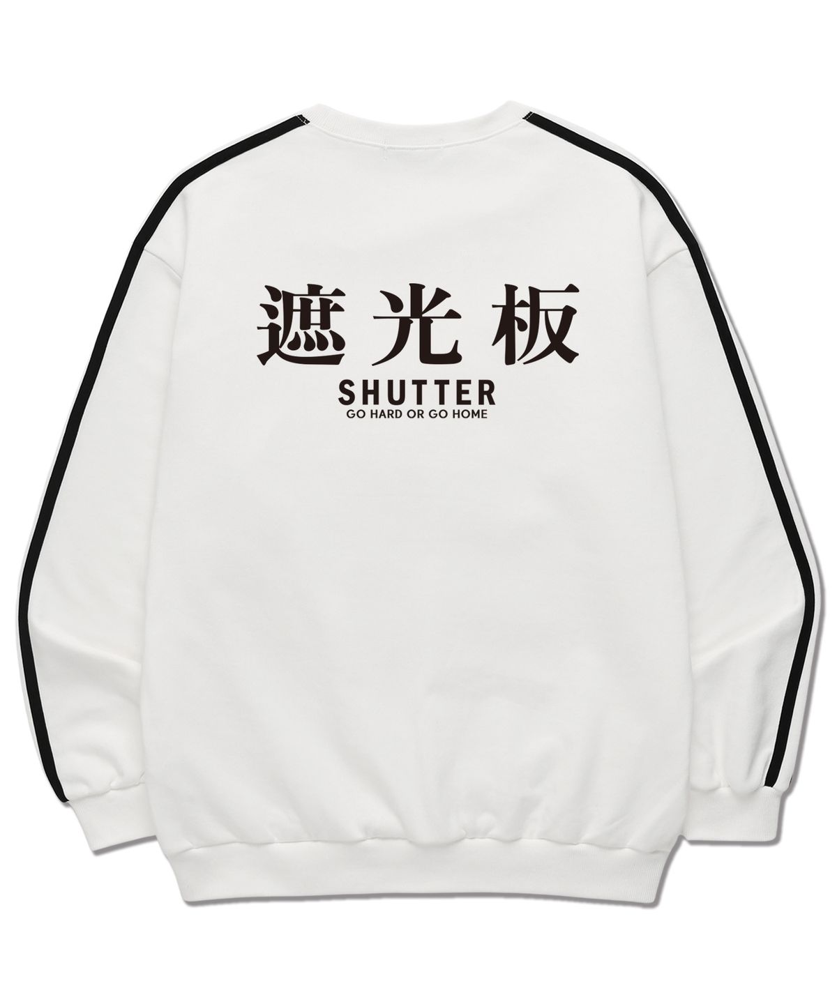 셔터(SHUTTER) TEXT LOGO VER.2 소매 테잎 맨투맨 (SLS019) 화이트