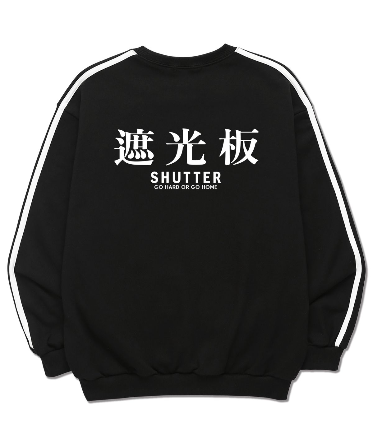 셔터(SHUTTER) TEXT LOGO VER.2 소매 테잎 맨투맨 (SLS019) 블랙