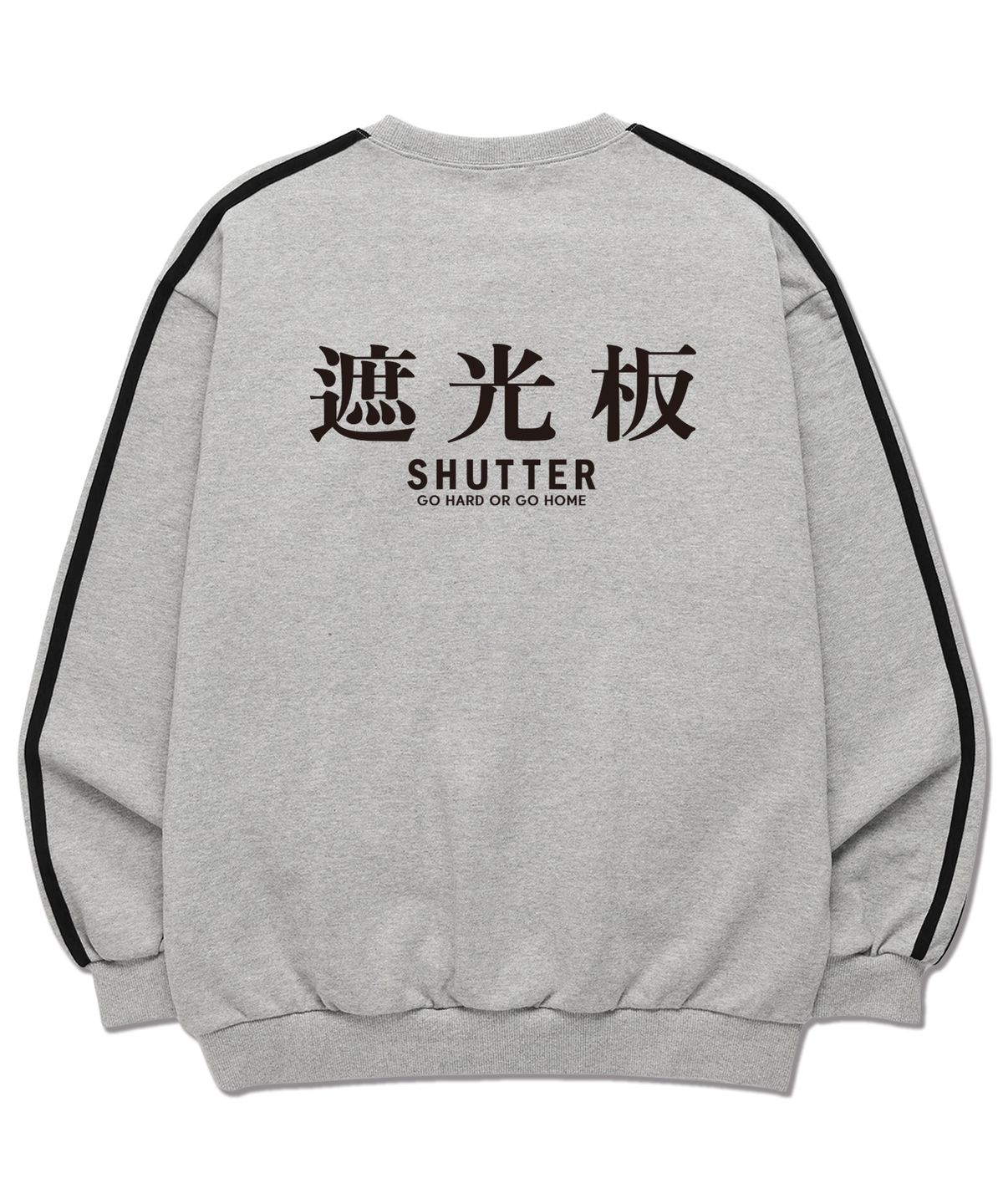 셔터(SHUTTER) TEXT LOGO VER.2 소매 테잎 맨투맨 (SLS019) 멜란지그레이