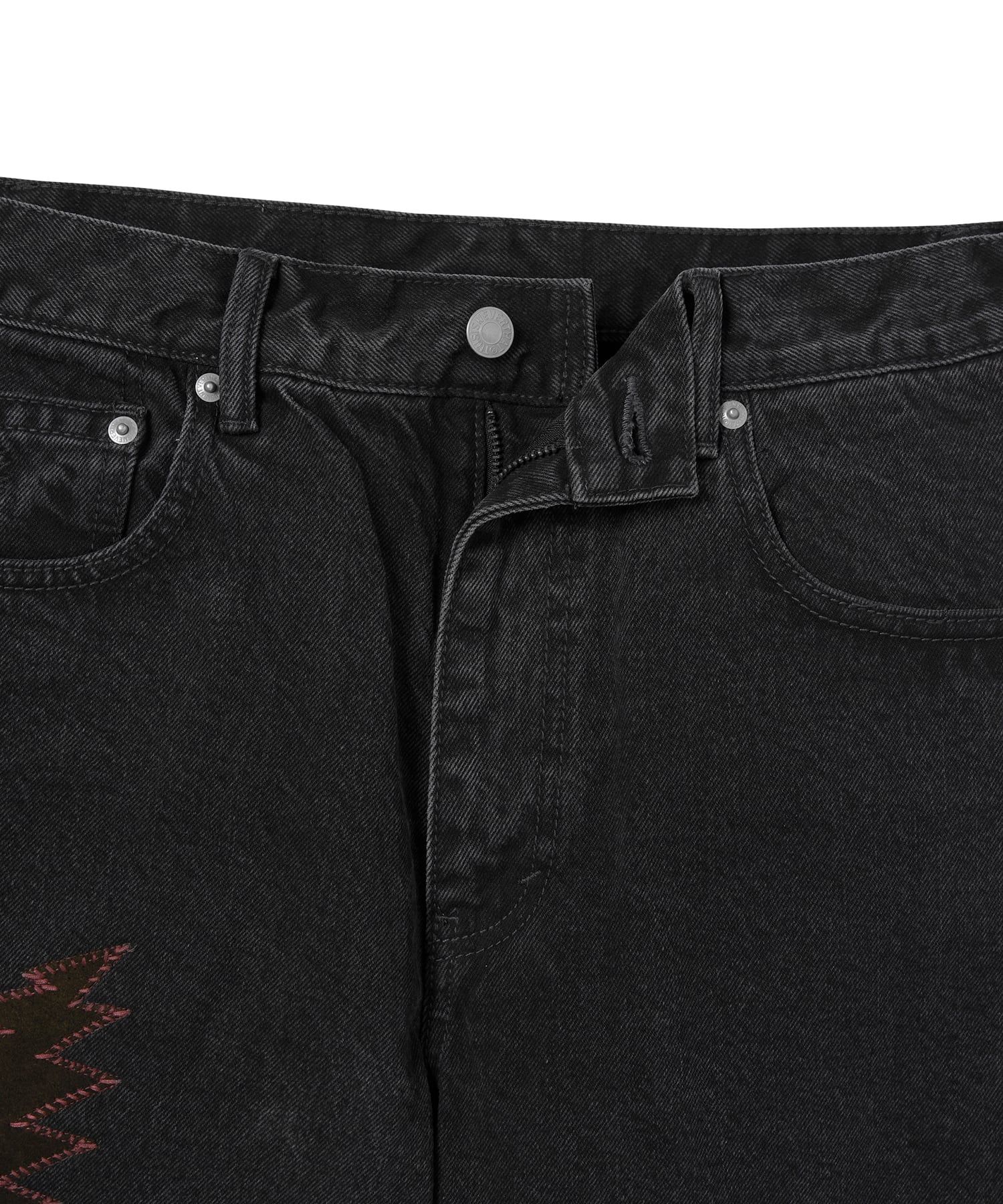 【THISISNEVERTHAT】リラックスジーンズブラック MUSINSA公式 | thisisneverthat® GD Lightning Relaxed Jeans Black