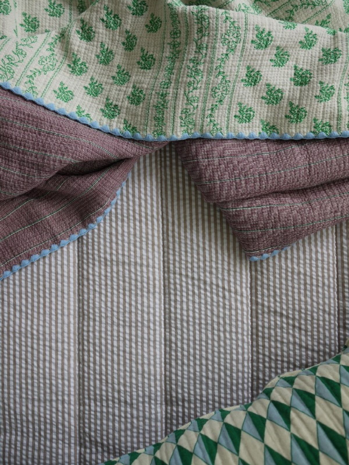 봄봄패브릭스(BOMBOM FABRICS) 3중 면거즈 블랭킷 캠핑 이불