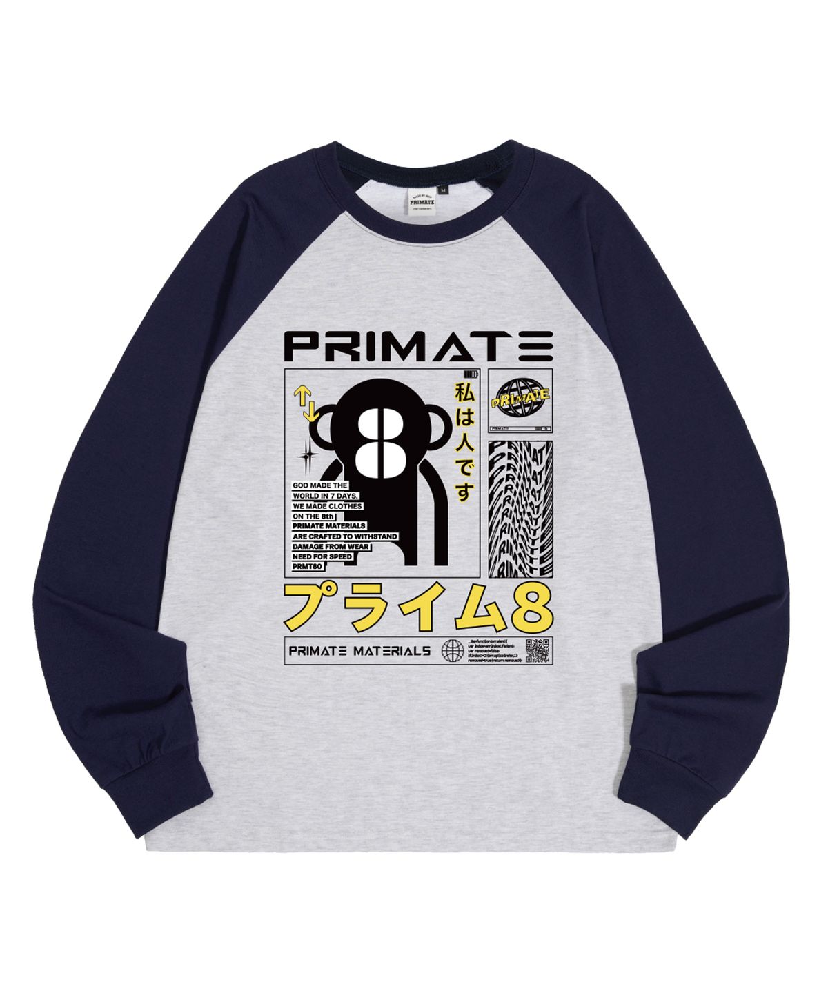프라임에이트(PRIMATE) MARSHMELLO 오버핏 래글런 롱 슬리브 3 COLORS