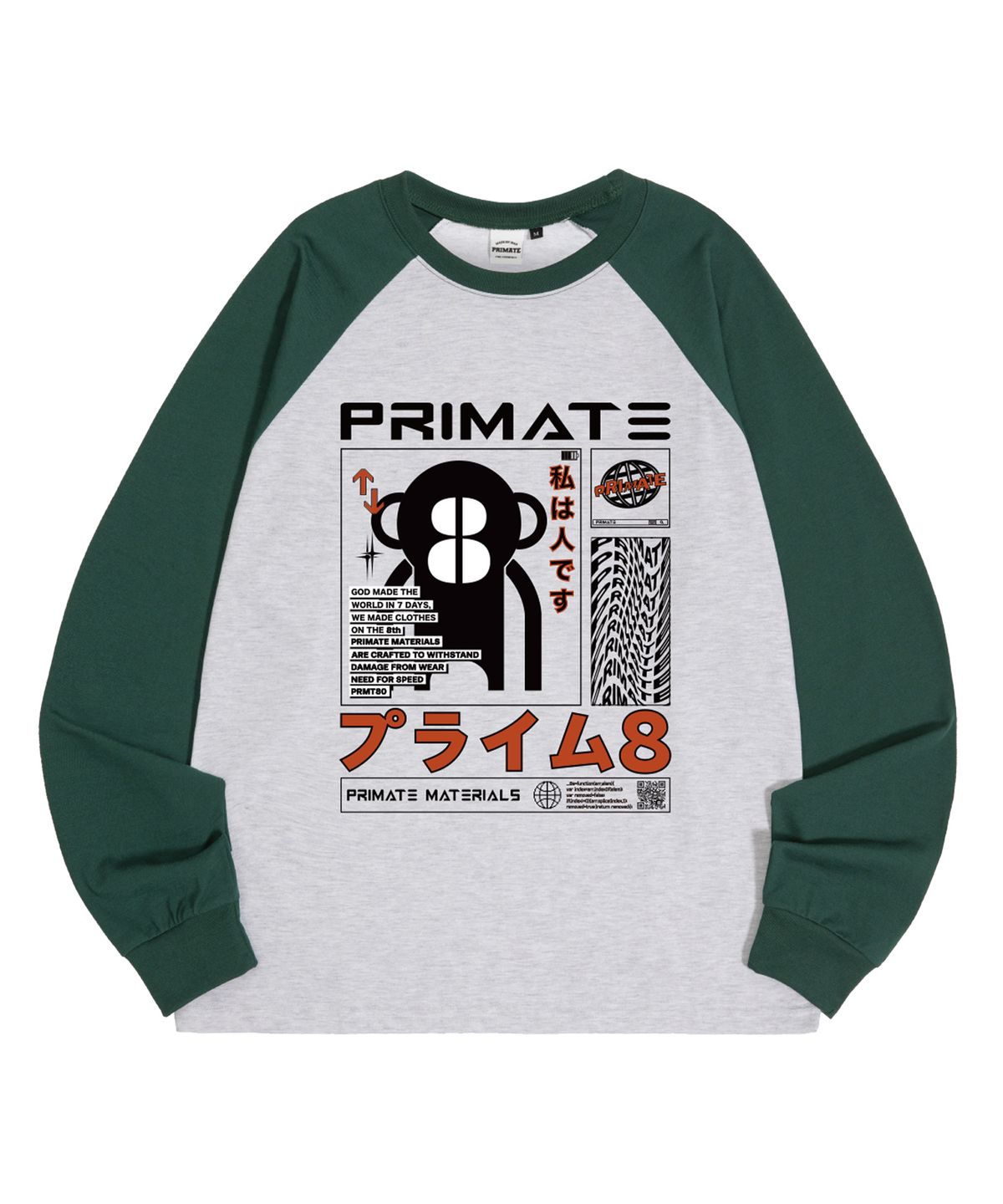 프라임에이트(PRIMATE) MARSHMELLO 오버핏 래글런 롱 슬리브 3 COLORS