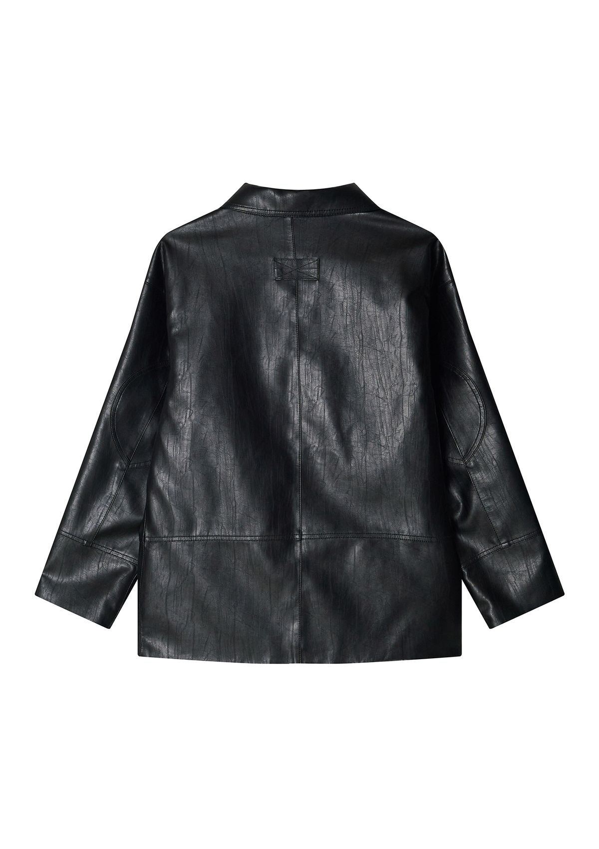 투머치택스(TOOMUCHTAX) FAUX LEATHER JACKET (BLACK)
