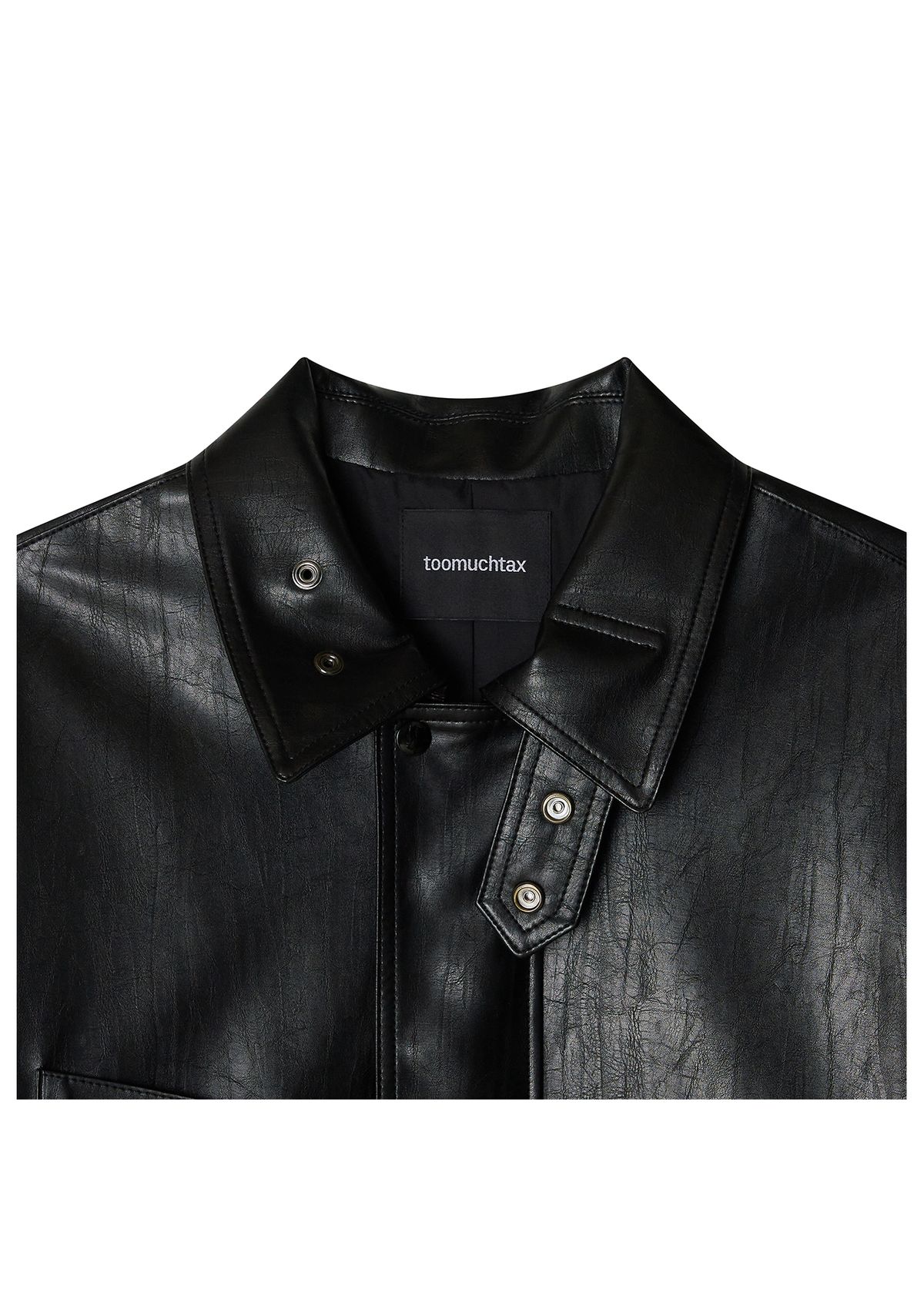 투머치택스(TOOMUCHTAX) FAUX LEATHER JACKET (BLACK)