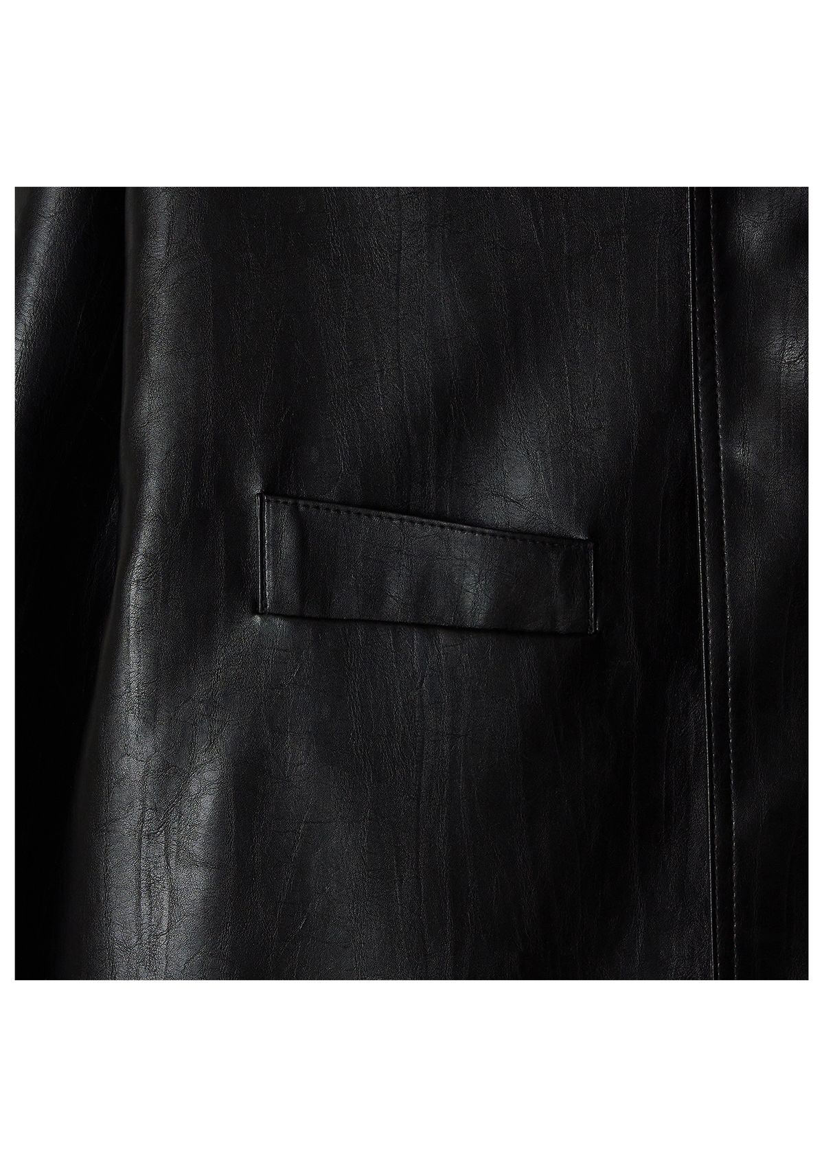 투머치택스(TOOMUCHTAX) FAUX LEATHER JACKET (BLACK)